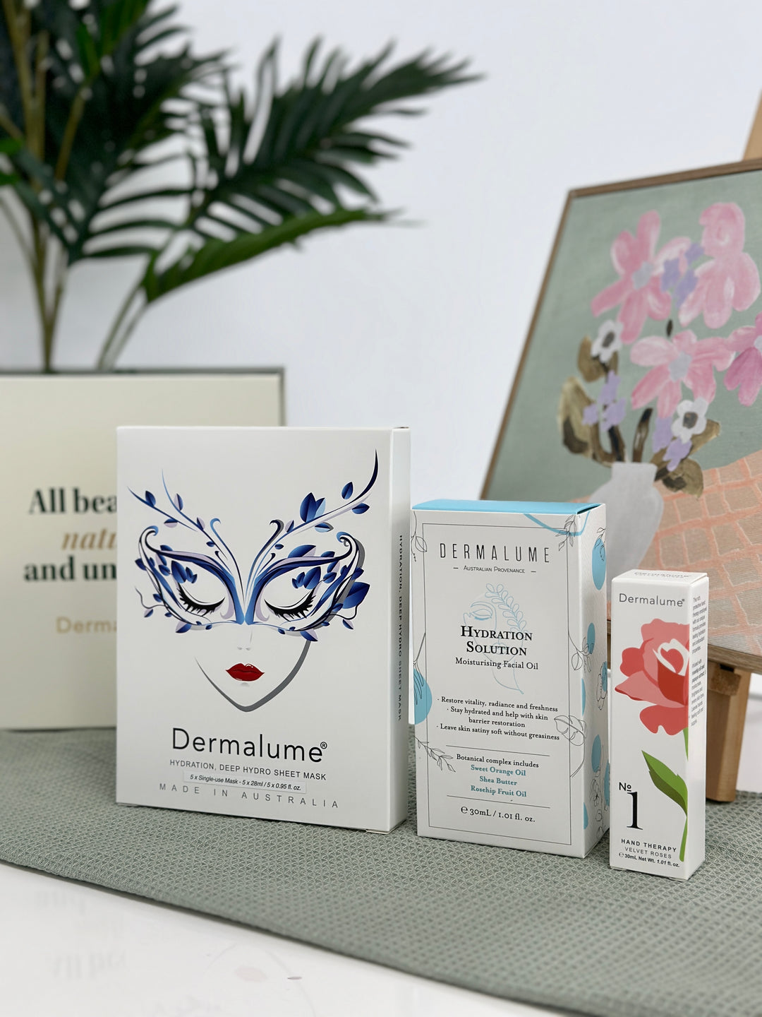 Midnight Bloom - Romance Trio with Facial Oil, Hydration Masks & Hand Cream