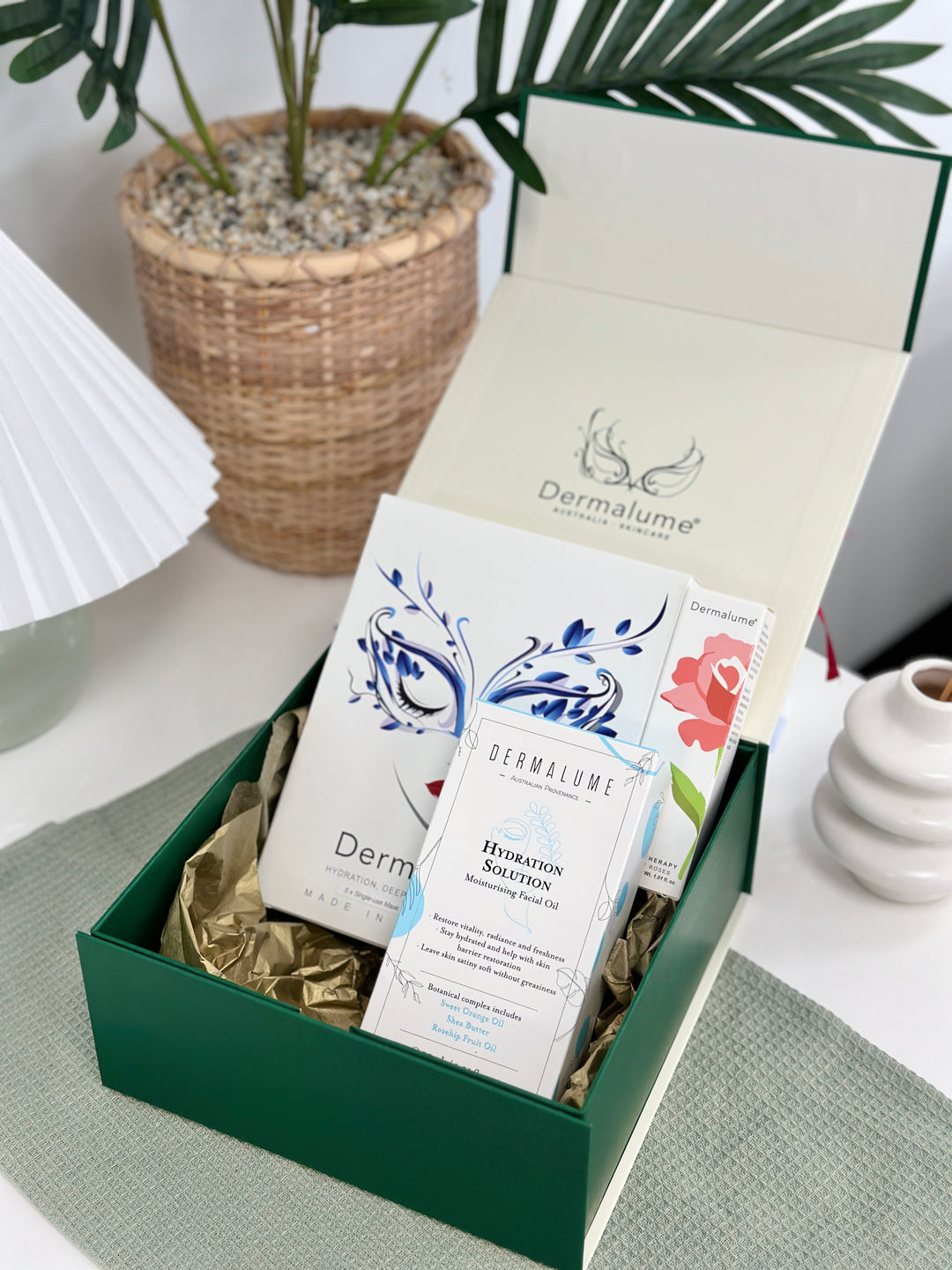 Midnight Bloom - Romance Trio with Facial Oil, Hydration Masks & Hand Cream
